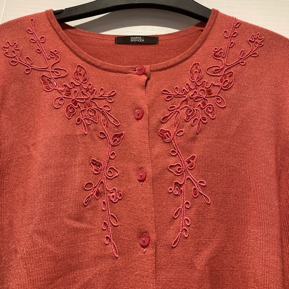 Marks and Spencer pink sequin embroidered cardigan ladies size 20 plus - Picture 4 of 6